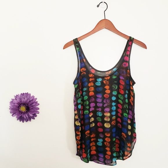 PJK Patterson J. Kincaid Sheer Polka Dot Top - Picture 5 of 8